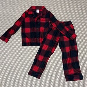 XS (4/5) Cat & Jack Red and Black Plaid Kids Pajama Set